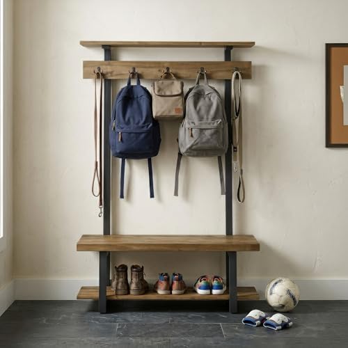 Alaterre Furniture Pomona Entryway Hall Tree, 48” x 14” x 72” - Image 5