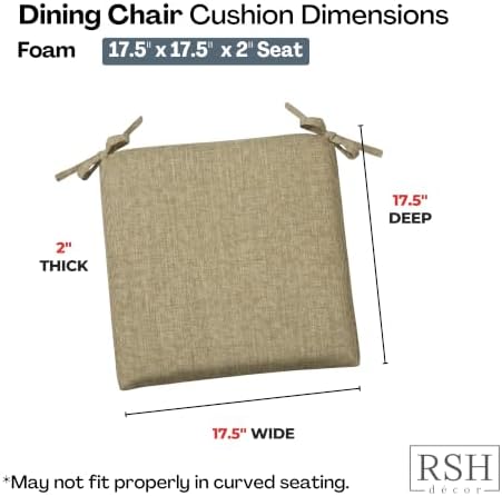 RSH DECOR: Sunbrella Foam Chair Cushions Set of 2 | 17.5" x 17.5" x 2" | - Image 3