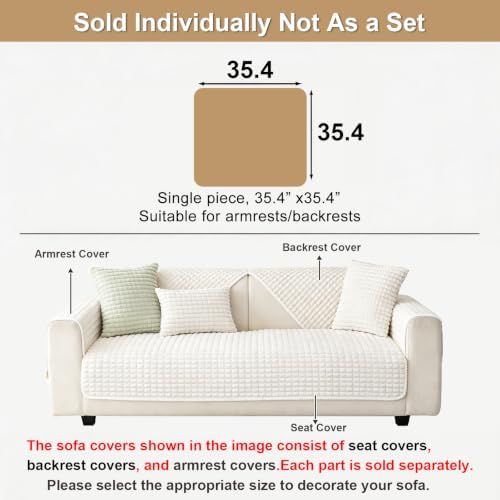 Soft Velvet Couch Arm Covers Washable - Image 3
