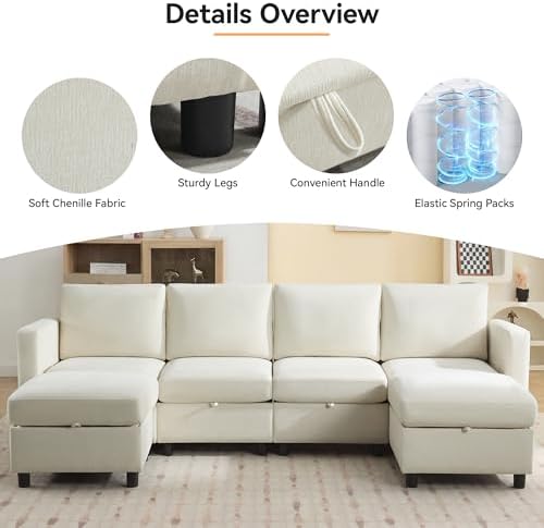 WUTUTUEE 58”Modular Sectional Loveseat Sofa - Image 4