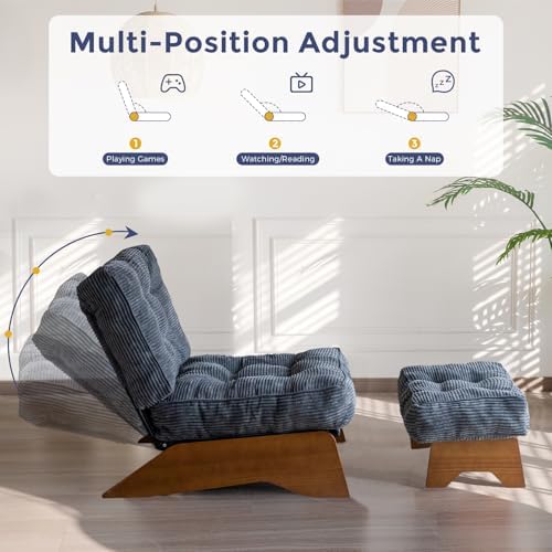 MAXYOYO Accent Chair with Ottoman, Lounge Chair with Adjustable Backrest - Image 4
