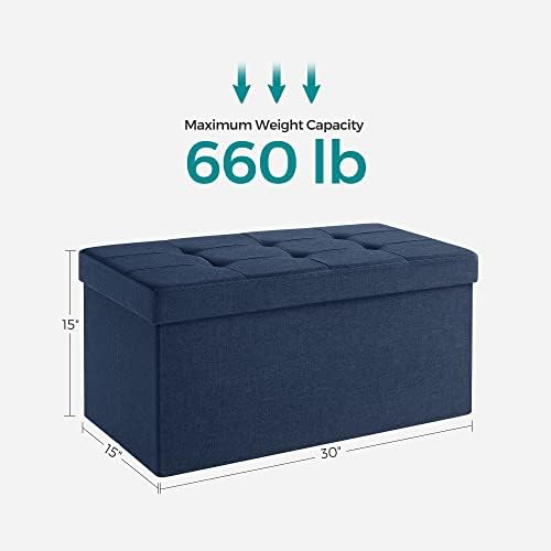 SONGMICS 30 Inches Folding Storage Ottoman Bench, Load 660 lb - Image 3