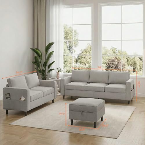 ijuicy 2PCS Sectional Sofa Set, Modern5 Seater Couch Set - Image 2