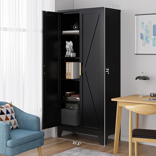 Washsemba 71'' Farmhouse Metal Storage Cabinet - Image 6