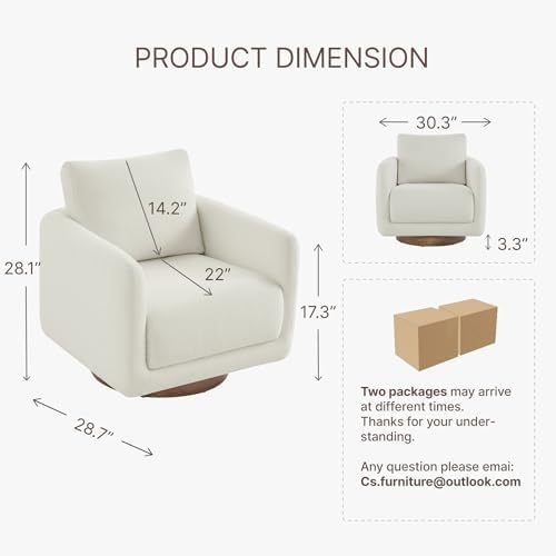 KISLOT Swivel Barrel Accent Chair - Image 2