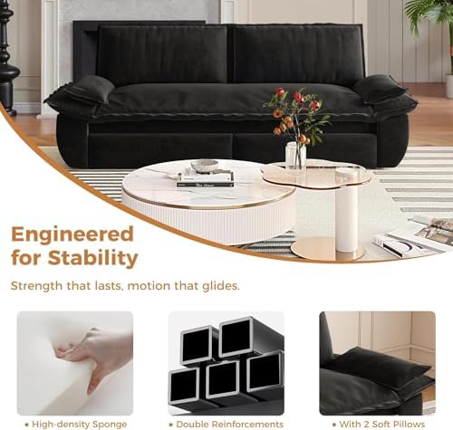 73.2" Futon Sofa Bed Queen Size, 3-in-1 Convertible Sleeper Sofa - Image 5