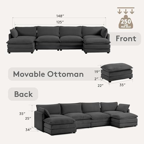 ROWHY 148'' Modular Sectional Cloud Couch - Image 2
