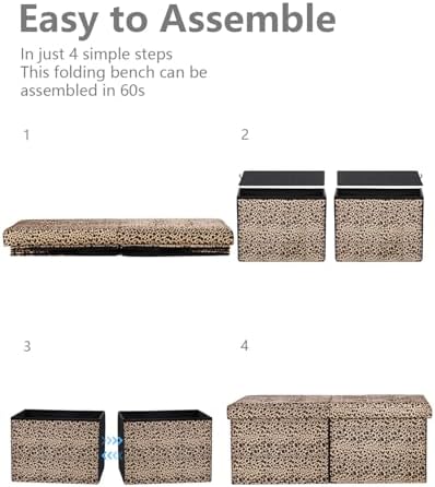 AmasSmile Footrest Ottoman Storage Bench - Image 7
