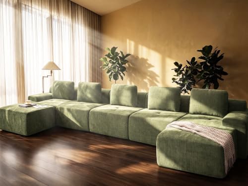 196" U Shaped Oversized Boneless Couch, Comfort Cloud Sectional Couches by VYUXWO