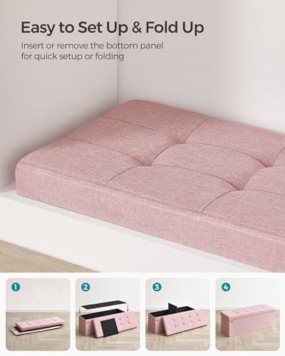SONGMICS 43.3 Inches Folding Storage Ottoman Bench, Load 660 lb - Image 7