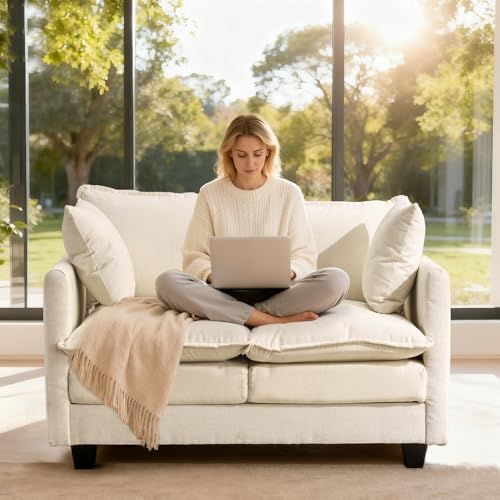 50'' Loveseat Sofa Cloud Sofa Couch, Modern Loveseats 2 Seat Couch 27" Deep Seat - Image 3