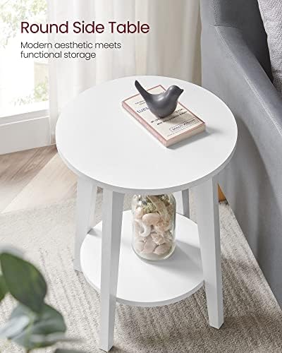 VASAGLE Round Side Table with Lower Shelf, End Table - Image 4