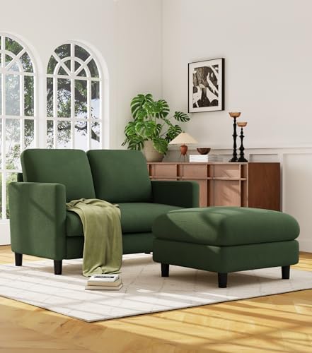 Welzona Loveseat Sofa with Ottoman - Image 5