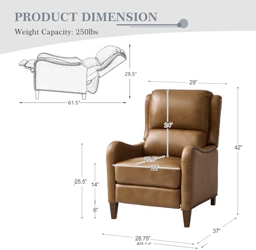 HULALA HOME Genuine Leather Recliner Chair - Image 2