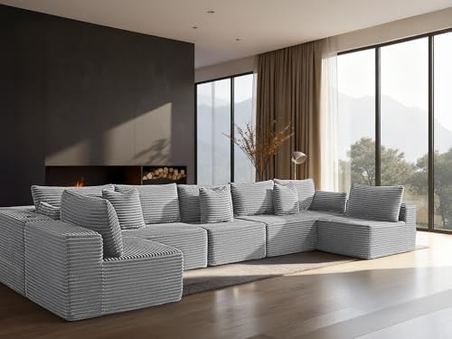 168" Cloud Sectional Couch, Comfort U Shaped Sofa by VYUXWO