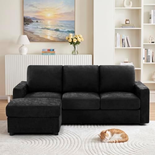 84” Chenille 3-Seater Sofa W/Movable Ottoman - Image 3