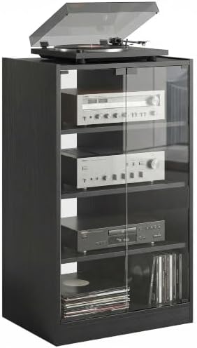 HOMCOM Media Cabinet 4-Tier Stereo Cabinet by HOMCOM