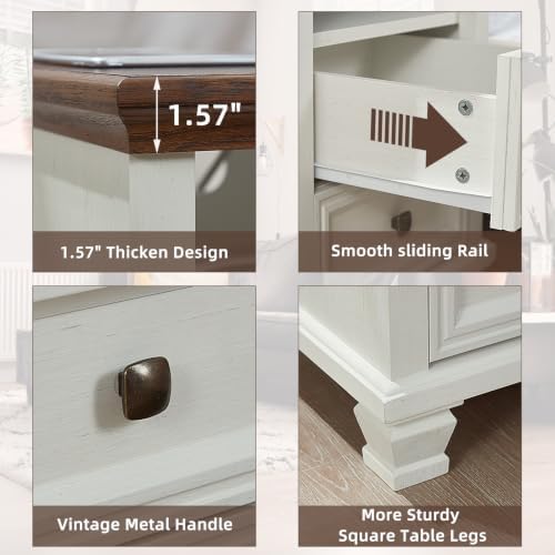 SAVOR LIFE Farmhouse Nightstand Set of 2 - Image 5