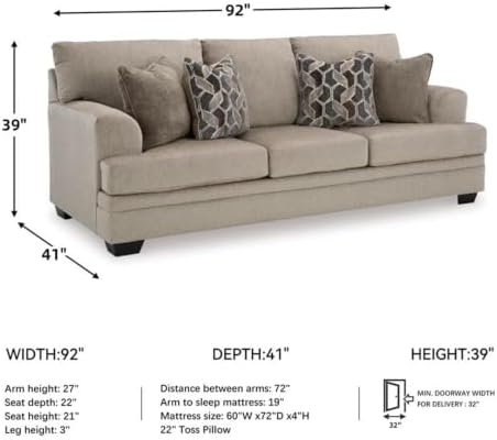Signature Design by Ashley Queen Sofa Sleeper Pull Out Couch - Image 2