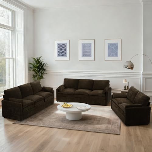 3 Pieces Chenille Sofa Set w/Two Arm Pillows by ACMEASE