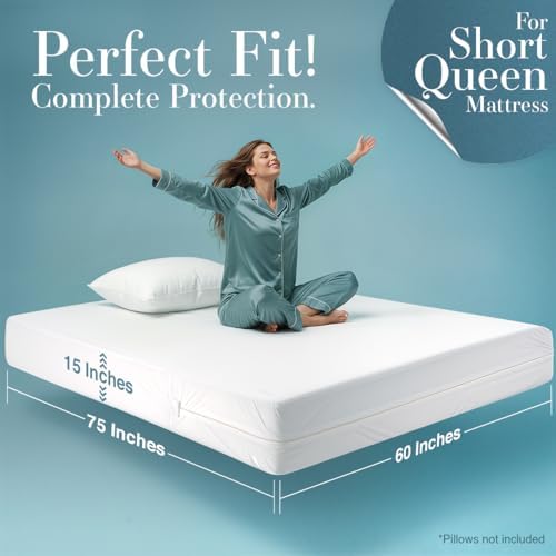 Utopia Bedding Mattress Protector Zippered Short Queen Size, 100% Waterproof - Image 2