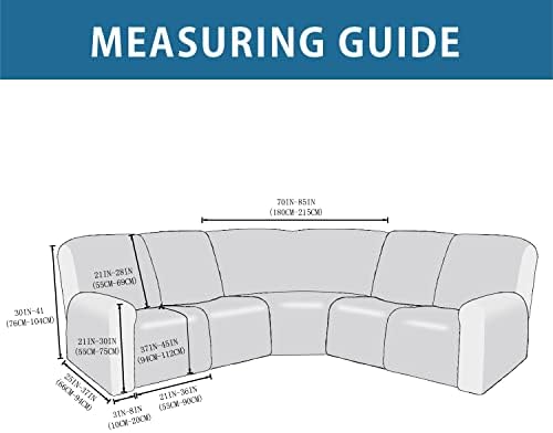ULTICOR 7-Piece L Shape Sectional Recliner Sofa Covers, Velvet Stretch - Image 6