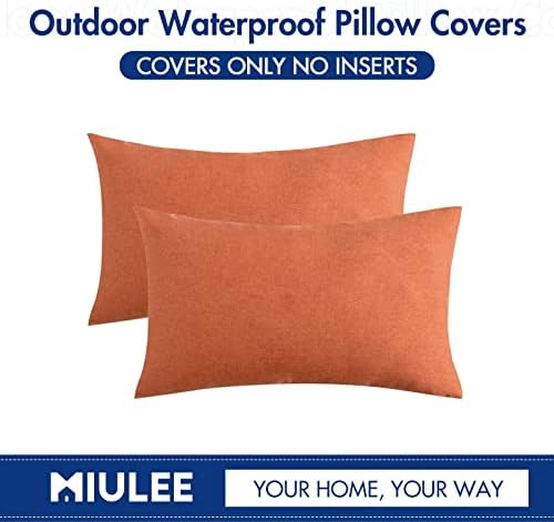 MIULEE Decorative Outdoor Pillow Covers Fall Lumbar 12x20 Orange - Image 6