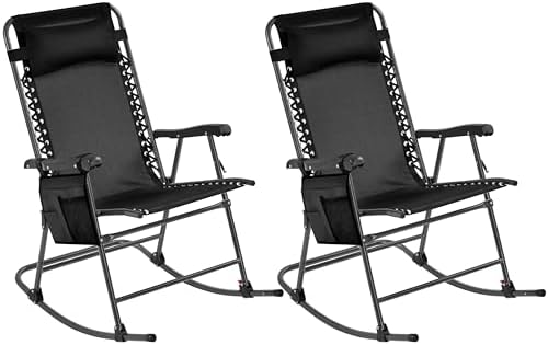 Yaheetech Patio Rocking Chair Folding Camping Chair by Yaheetech