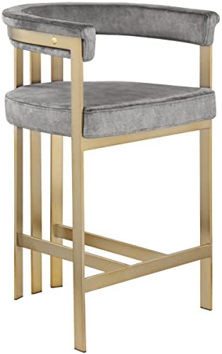 Meridian Furniture 596Grey-C Marcello Collection Modern | Contemporary Velvet - Image 5