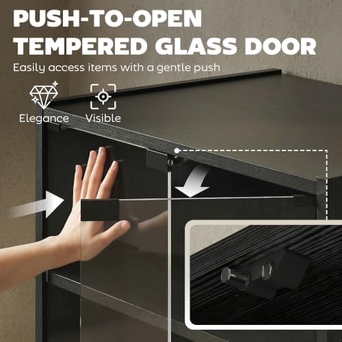 HOMCOM Media Cabinet 4-Tier Stereo Cabinet - Image 5