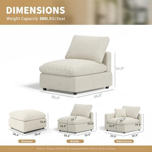 Modern Sectional Linen Cloud Couch - Image 2