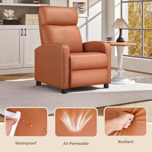 Yaheetech Recliner Chair with 3 Adjustable Angles Living Room Chairs Tan - Image 5