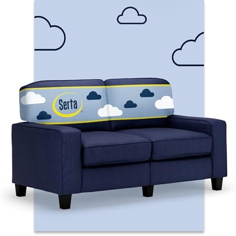 Serta Palisades 61" Track Arm Sofa, Easy Care Polyester, Soft Pillow Back by Serta