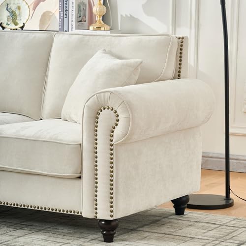 KEIKI 2-Piece Sofa Set with 1 Oversized Chenille 3-Seater Sofa & 1 Loveseat Sofa - Image 4