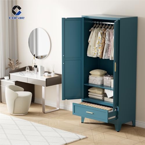 COFaR Metal Armoire Wardrobe Closet - Image 4