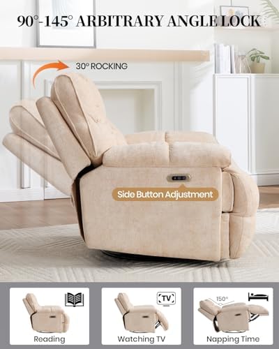 Oversized Power Swivel Rocker Recliner Chair - Image 5