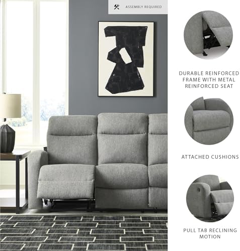 Signature Design by Ashley Manual Reclining Sofa Couch - Image 4