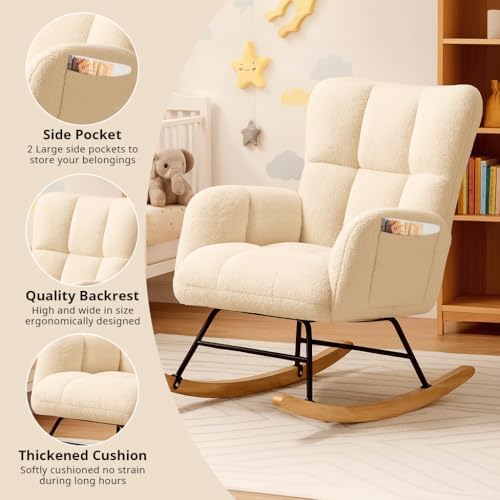 COMHOMA Nursery Rocking Chair, Teddy Glider Rocker - Image 6