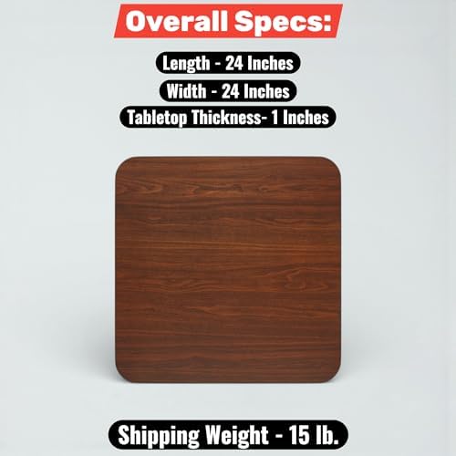 24" x 24" Square Reversible Walnut/Oak Laminated Table Top, Commercial Table Top - Image 2