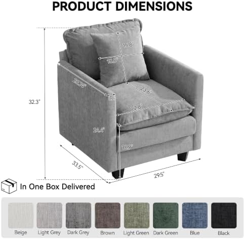 30'' Cloud Single Couch, Cloud Sofa - Image 2