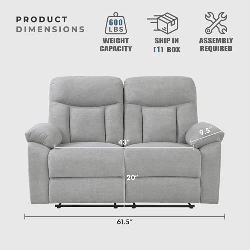 Lexicon Manual Double Recliner Loveseat - Image 5