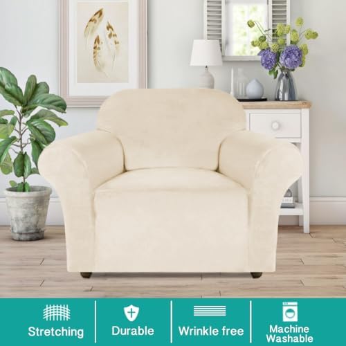 Turquoize Stretch Velvet Chair Cover Sofa Covers - Image 2