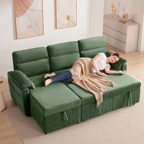 Tbfit 80" Sleeper Sofa Bed, 3 in 1 Cloud Pull Out Sofa Couch - Image 5