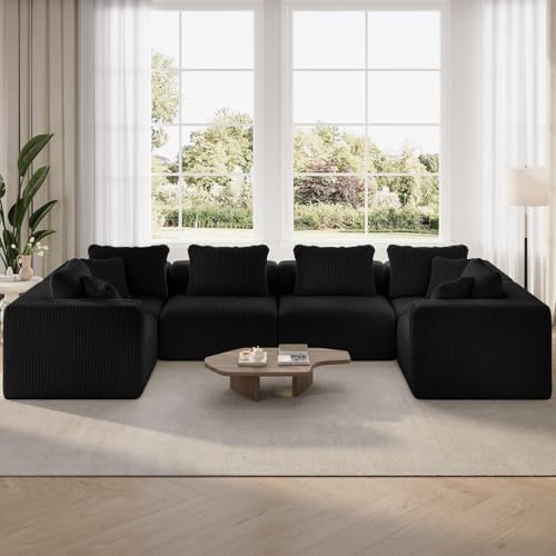 Novilla 141" Modular Sectional Sofa, U Shape Family Size Sectional Couch by Novilla