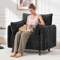 Oversized Accent Chair with Storage, Chenille Comfy Living Room Chairs with 2 by HOMYKA