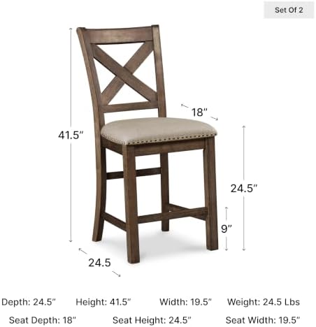 Signature Design by Ashley Rustic Counter Height Bar Stool - Image 3
