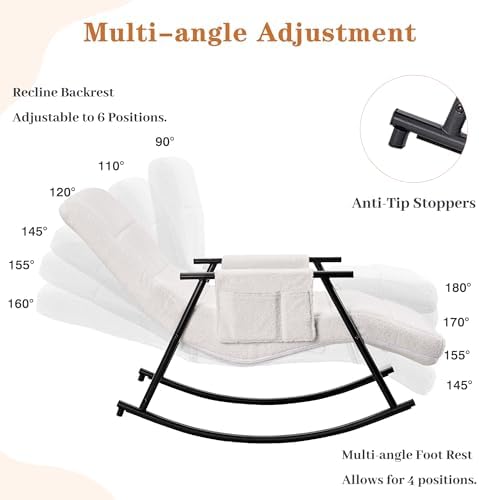 VECELO High Back Nursery Rocking Chair - Image 7