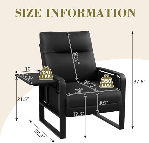 Black Accent Chair PU Leather Upholstered Armchair - Image 2