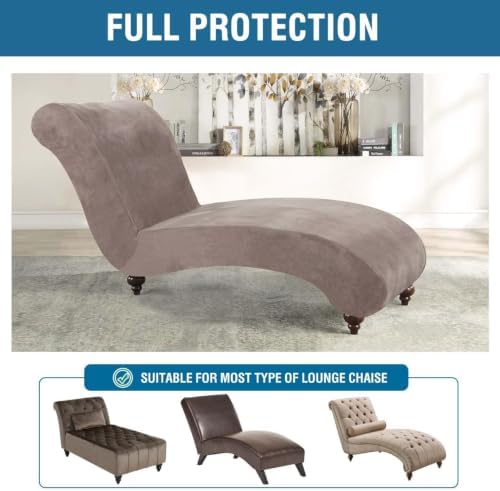 H.VERSAILTEX Chaise Lounge Cover Indoor Velvet Chaise Slipcover High Stretch - Image 5