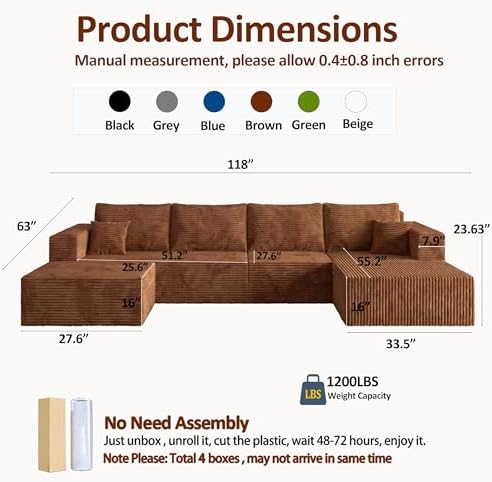 118" Modular Sectional Sofa - Image 2